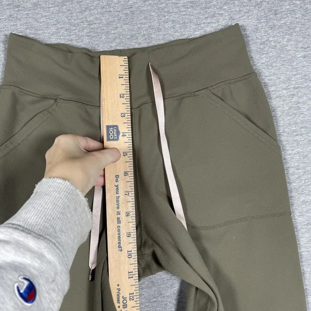 Lululemon Leggings Womens 2 Green Cropped Yoga Slim Pockets Drawstring